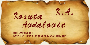 Košuta Avdalović vizit kartica
